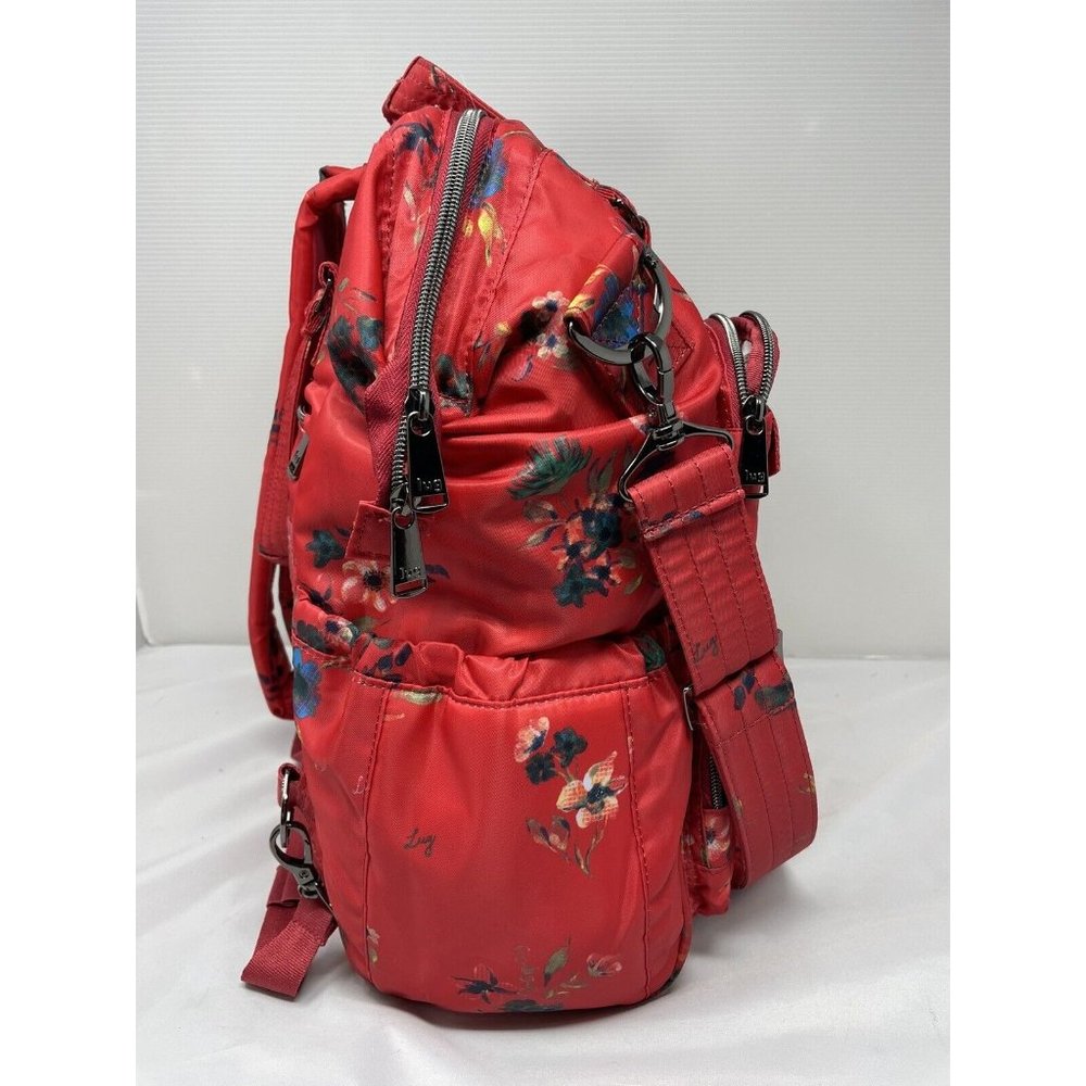 Lug Via Convertible Tote Backpack Travel Bouquet Red Pockets Trolley Sleeve RFID - Picture 3 of 14
